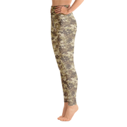 Brown Camo Pixel Yoga Pants