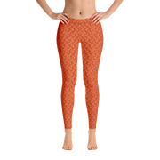 Orange Lattice Knit Leggings