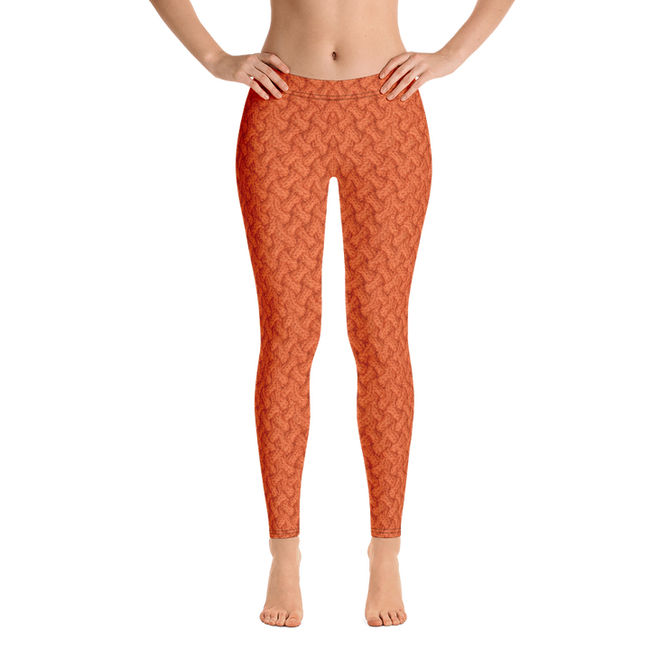 Orange Lattice Knit Leggings