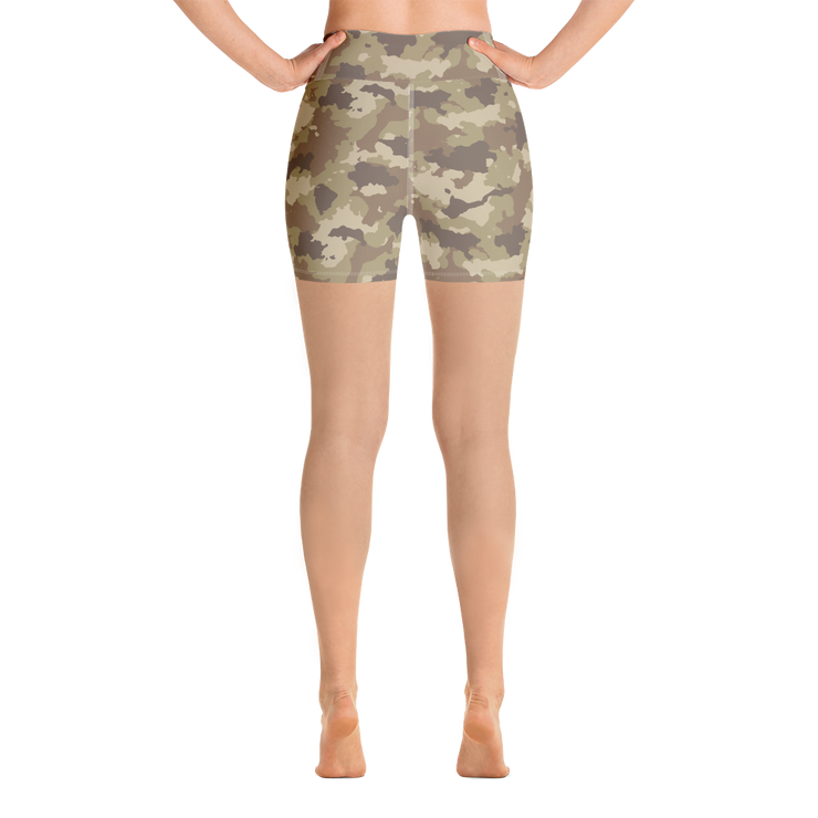 Brown Camo Yoga Shorts