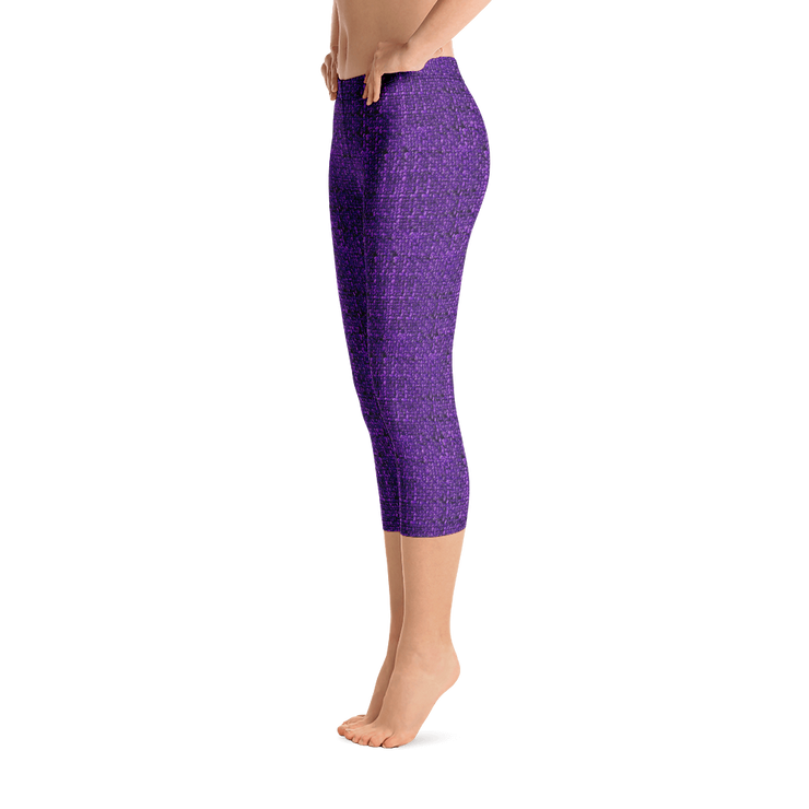 Purple Bouclé Capri Leggings