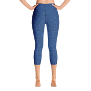 Blue Bouclé Capri Yoga Pants