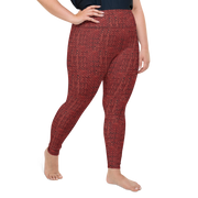 Red Bouclé Plus Size Leggings