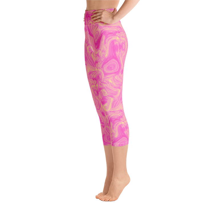 Lemon Berry Swirl Capri Yoga Pants