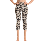 Snow Leopard Capri Yoga Pants