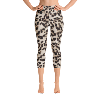 Snow Leopard Capri Yoga Pants