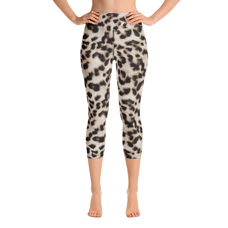 Snow Leopard Capri Yoga Pants