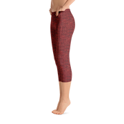 Red Bouclé Capri Leggings