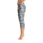 Grey Camo Pixel Capri Leggings