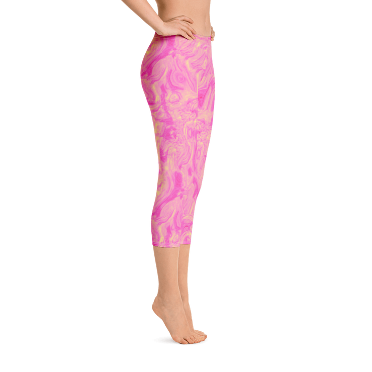 Lemon Berry Swirl Capri Leggings