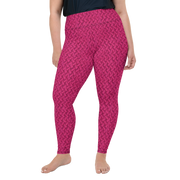 Magenta Lattice Knit Plus Size Leggings