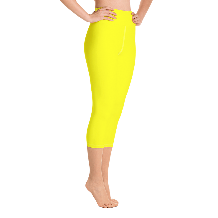 Neon Yellow Capri Yoga Pants