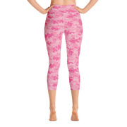 Pink Camo Pixel Capri Yoga Pants