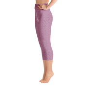 Pink Cable Knit Capri Yoga Pants