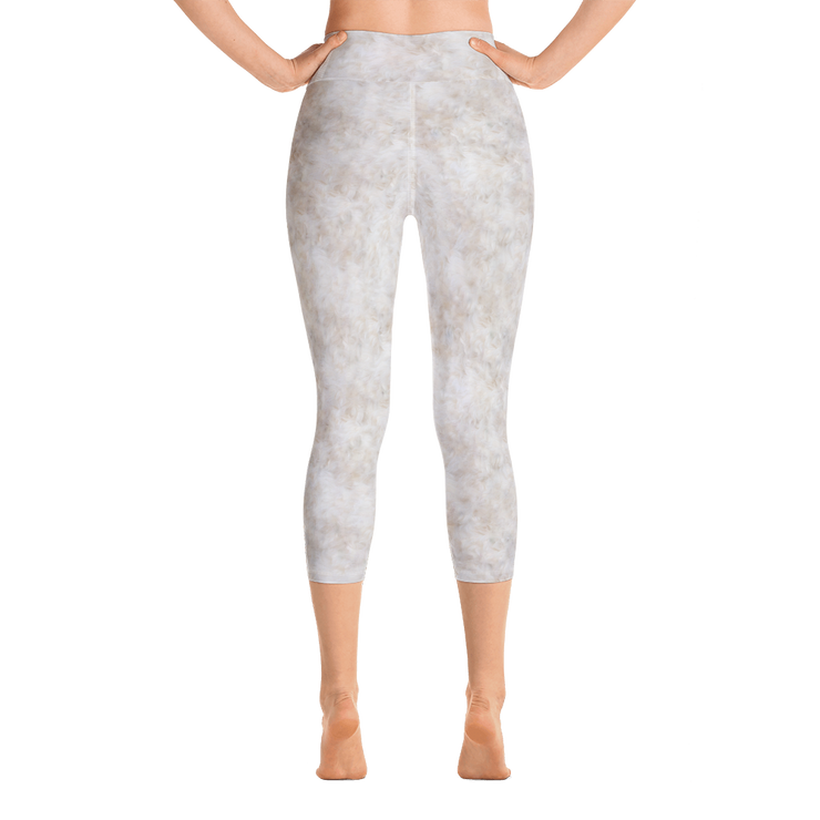 White Fur Capri Yoga Pants