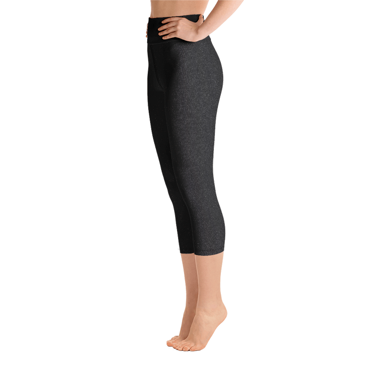 Black Denim Jean 249 Capri Yoga Pants