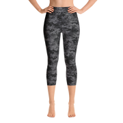 Black Camo Pixel Capri Yoga Pants