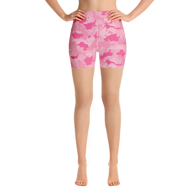 Pink Camo Yoga Shorts