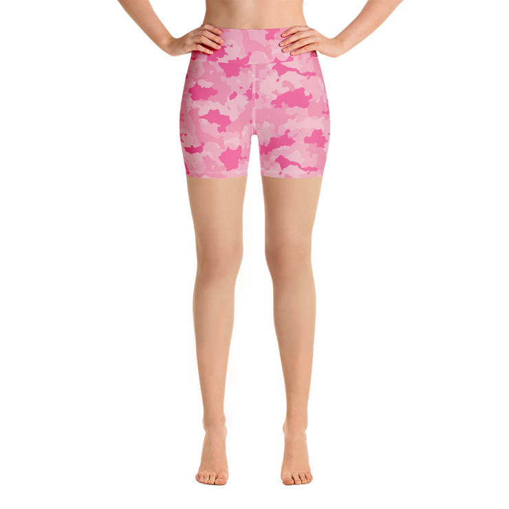 Pink Camo Yoga Shorts