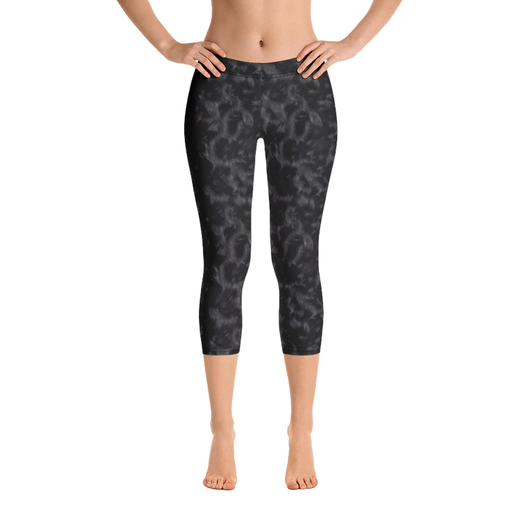 Black Fur Capri Leggings