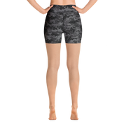 Black Camo Pixel Yoga Shorts