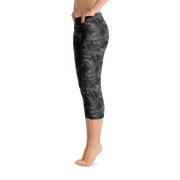 Black Camo Pixel Capri Leggings