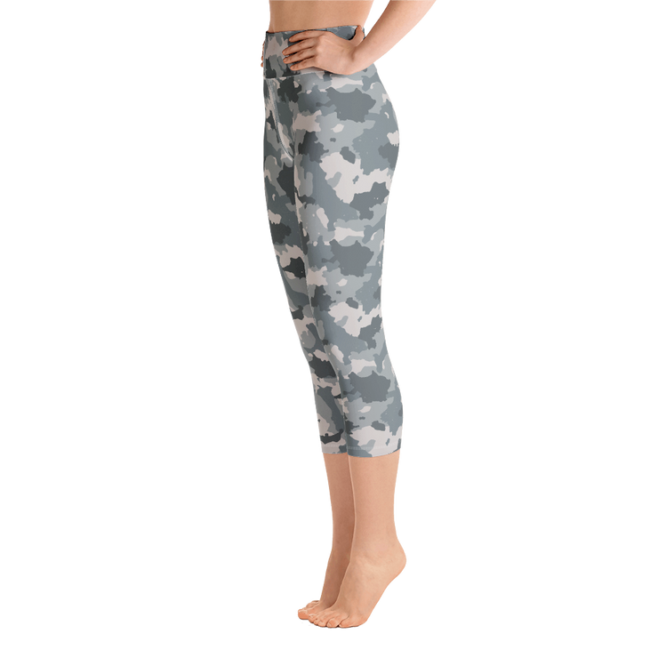 Grey Camo Capri Yoga Pants