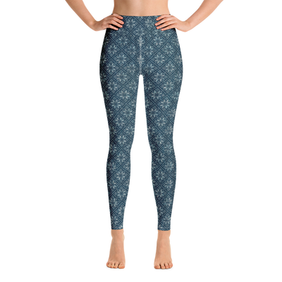 Navy Snowflake Yoga Pants