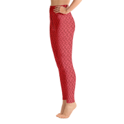 Red Lattice Knit Yoga Pants