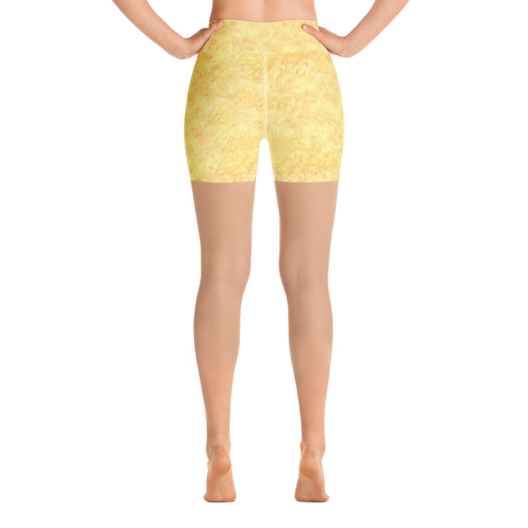 Gold Fur Yoga Shorts