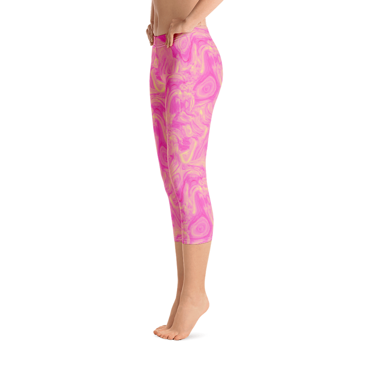 Lemon Berry Swirl Capri Leggings