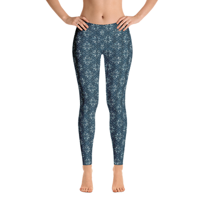 Navy Snowflake Leggings