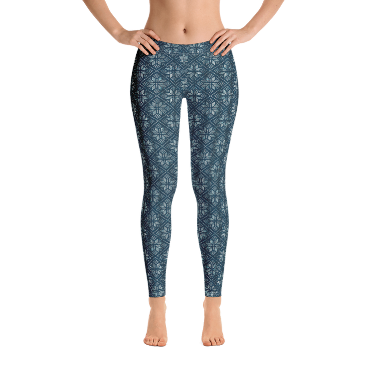 Navy Snowflake Leggings