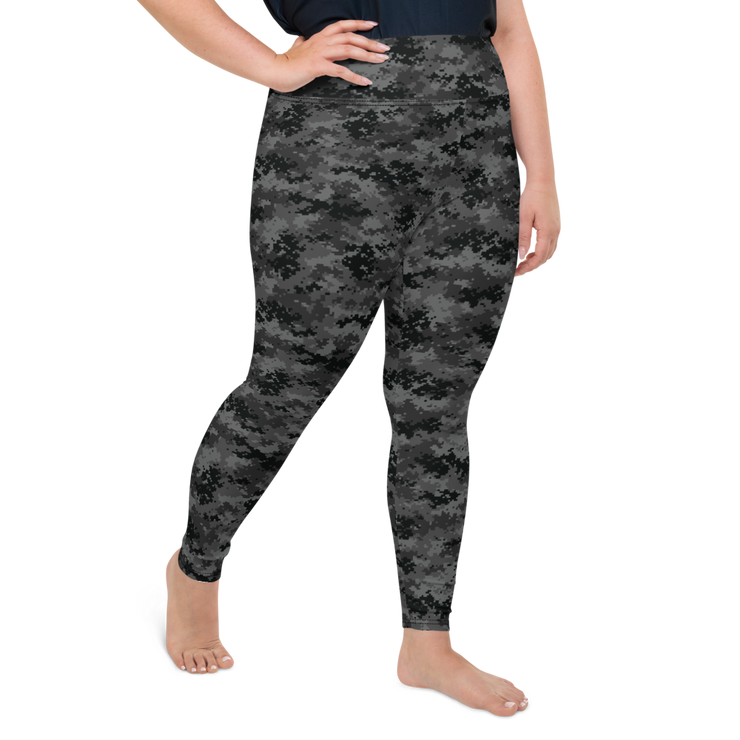 Black Camo Pixel Plus Size Leggings