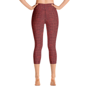 Red Bouclé Capri Yoga Pants