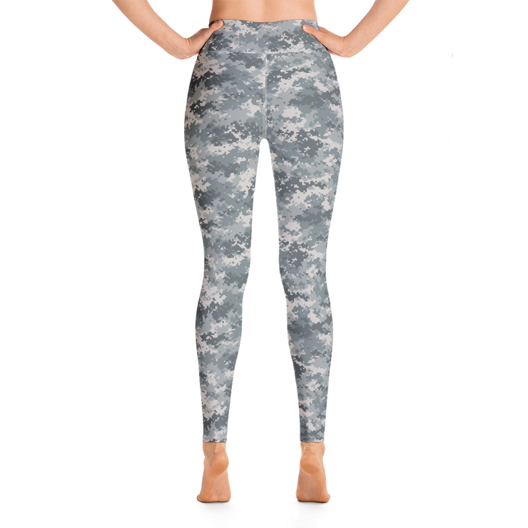 Grey Camo Pixel Yoga Pants