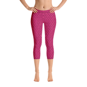 Magenta Lattice Knit Capri Leggings