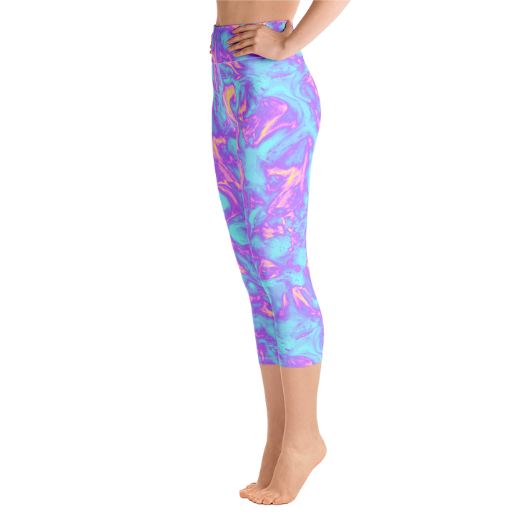 Bubble Gum Blaze Capri Yoga Pants