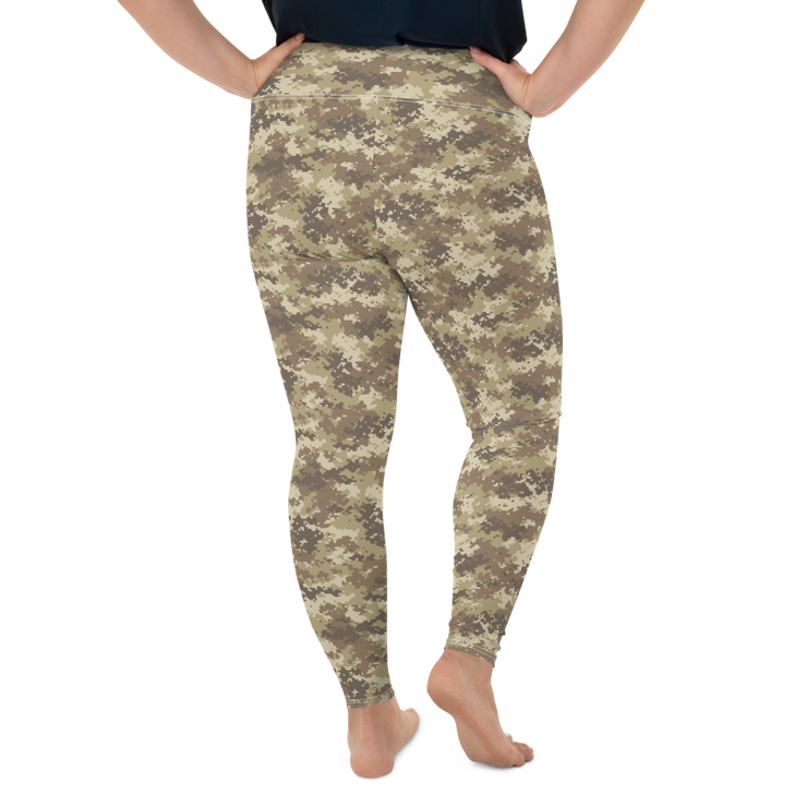 Brown Camo Pixel Plus Size Leggings