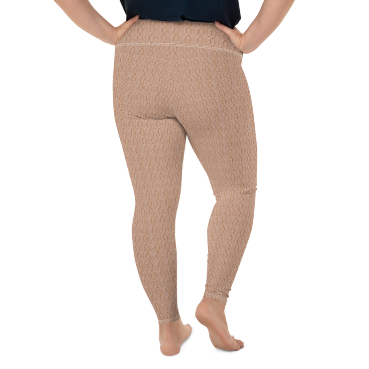 Peach Cable Knit Plus Size Leggings