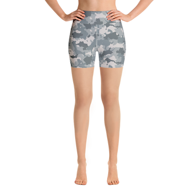 Grey Camo Yoga Shorts