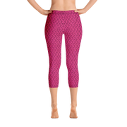 Magenta Lattice Knit Capri Leggings