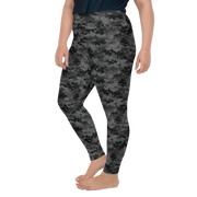 Black Camo Pixel Plus Size Leggings