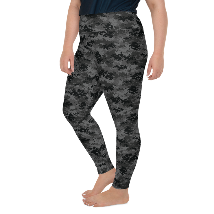 Black Camo Pixel Plus Size Leggings