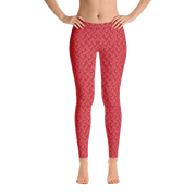 Red Lattice Knit Leggings