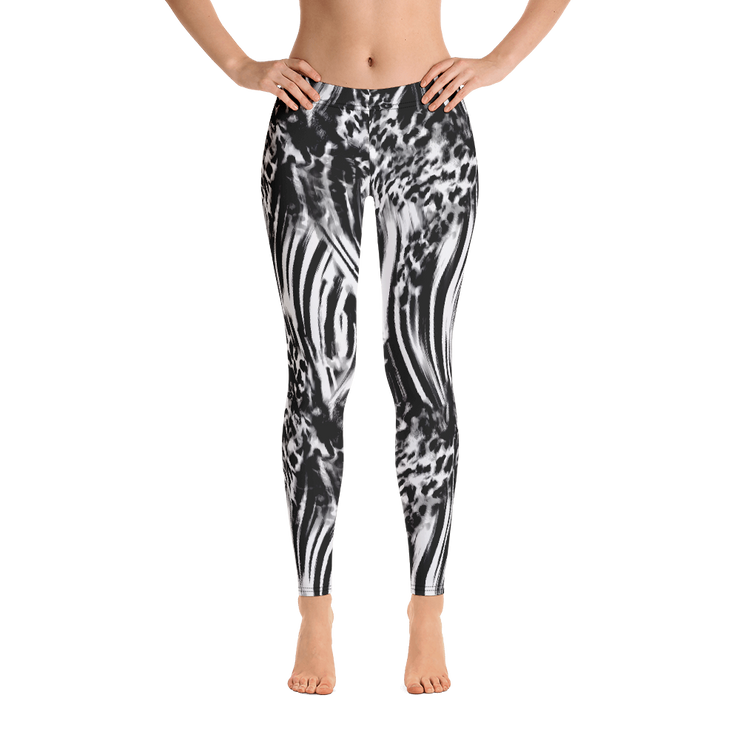 Fused Black & White Leggings