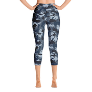 Blue Camo Capri Yoga Pants