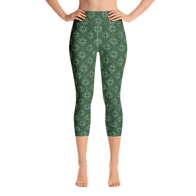 Forest Snowflake Capri Yoga Pants