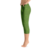 Green Bouclé Capri Leggings