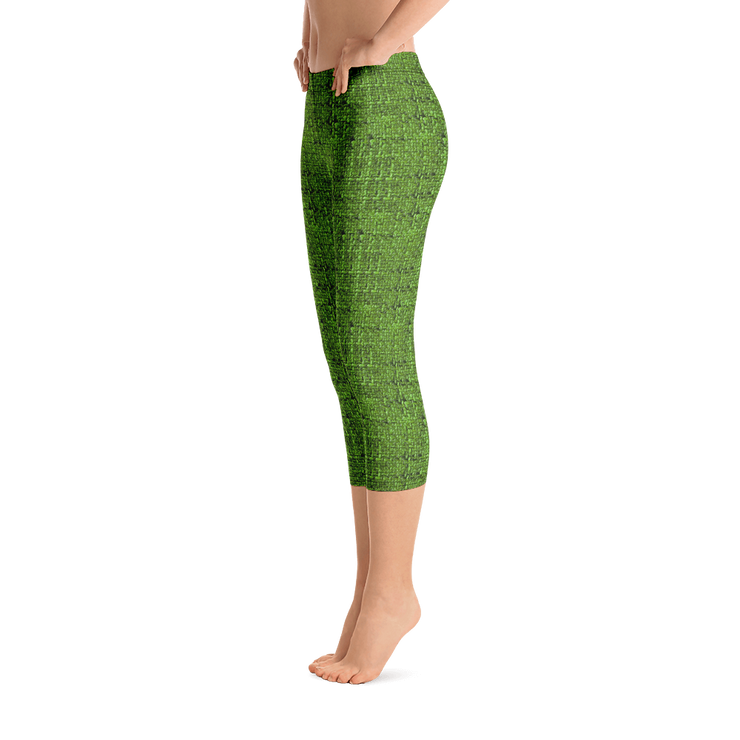 Green Bouclé Capri Leggings